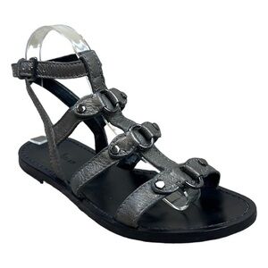 Cole Haan Deandra Leather Gladiator Sandal in Gunsmoke Metallic